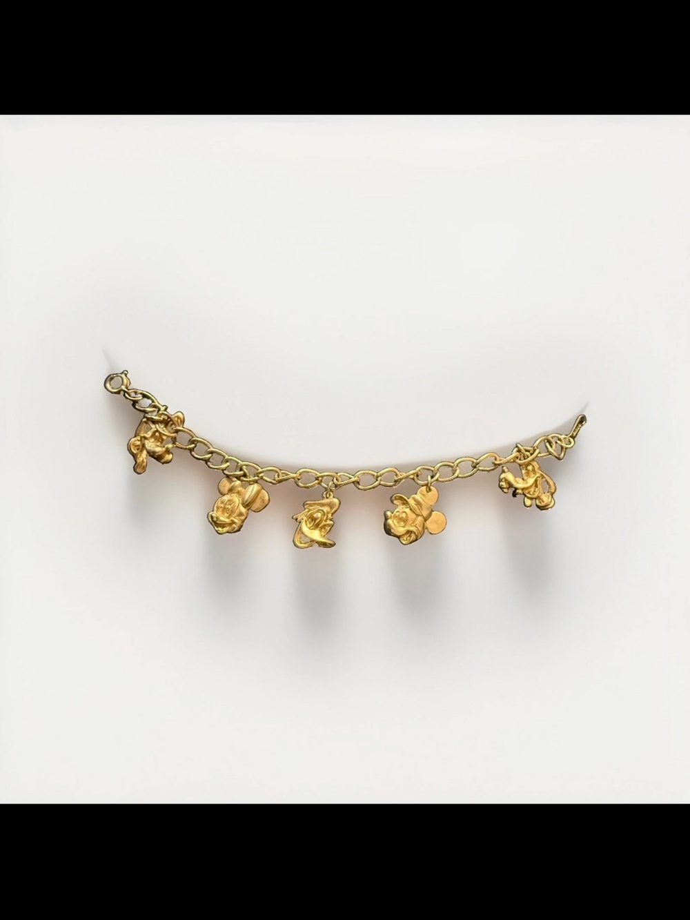 Vintage kids Disney Mickey and friends Gold-Tone Charm Bracelet